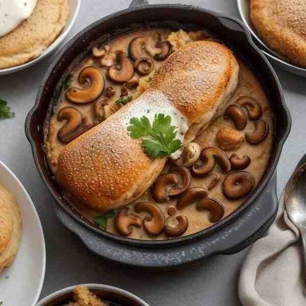 Фрикасе из индейки с шампиньонами